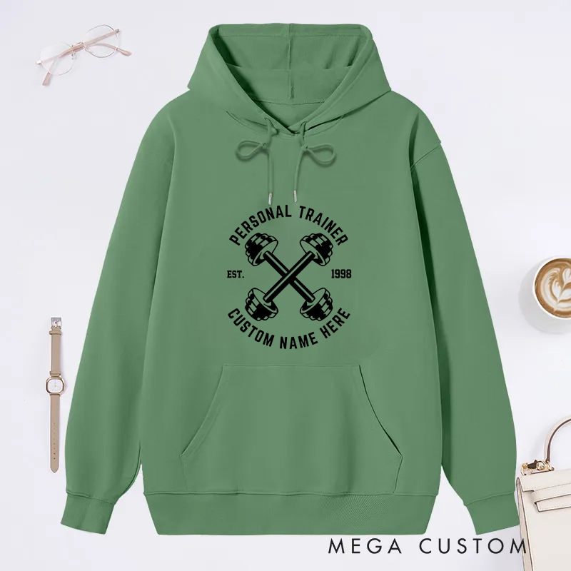 Personalized Gym Classic Hoodies with Dumbbell Design for Fitness Enthusiasts Bodybuilders and Gym Lovers