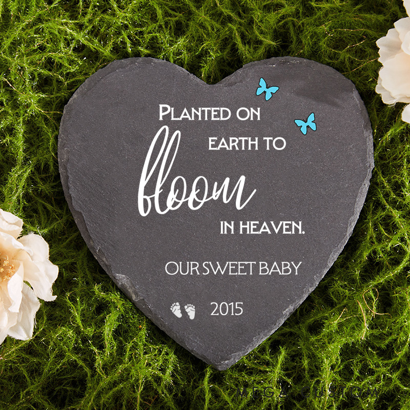 Personalized Miscarriage Memorial Stone Baby Garden Memorial for Lost Infant Baby Remembrance Stone Planted on Earth Infant Loss Gift