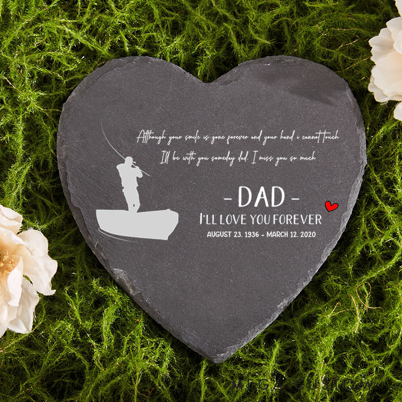 Personalized Gone Fishing Memorial Stone Memorial Gift for Dad Grandpa Fisherman Memorial Stone Sympathy Gift Garden Marker Condolences Gift