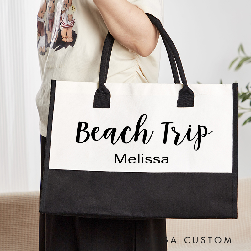 Personalized Beach Trip Tote Bag for Traveling Lovers Vacation Tote Bag Gift for Trip