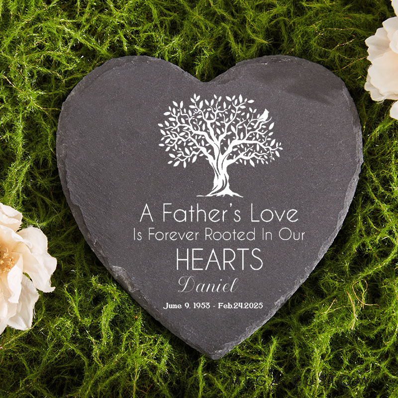 Personalized Memorial Stone Sympathy Gift Real Slate Poem Keepsake Remembrance Bereavement Plaque for Loss of Dad