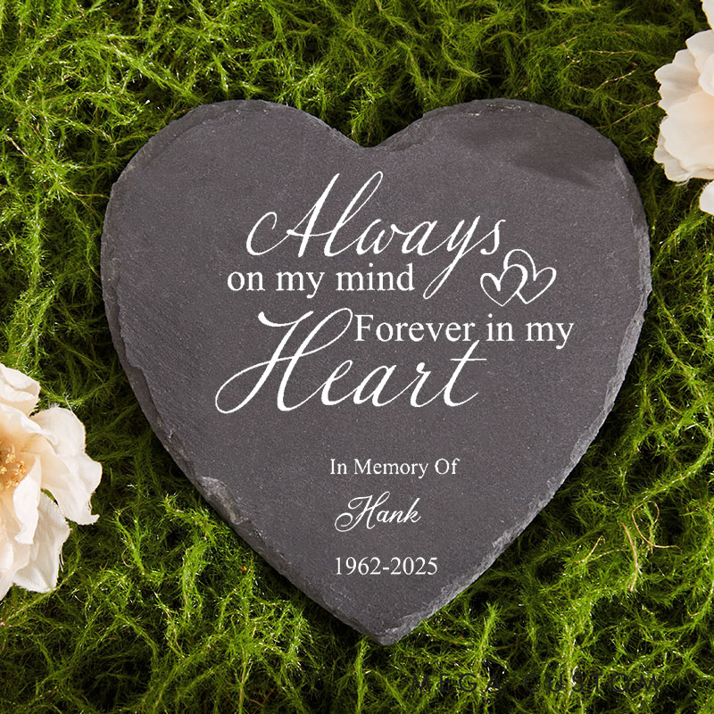 Personalized Memorial Stone Sympathy Gift Forever In My Hearts Real Slate Poem Keepsake Remembrance Bereavement Plaque for Loss of Loved One