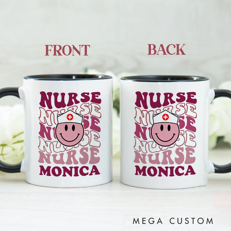 Personalized Nurse Mug Smiling Nurse Pride Design Coffee Mug Gift