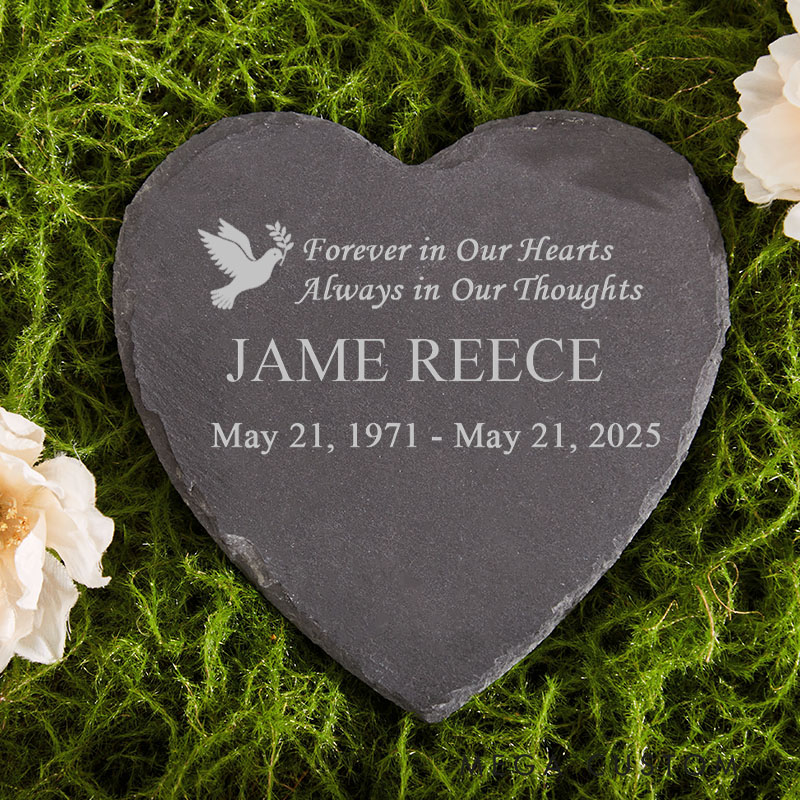 Personalized Engraved Memorial Stone Forever in Our Hearts Always in Our Thoughts Sympathy Gift Remembrance Bereavement Plaque for Loss of Loved One