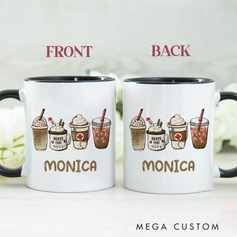 Personalized Nurse Mug Nurse Fuel Coffee and Care Design Coffee Mug Gift