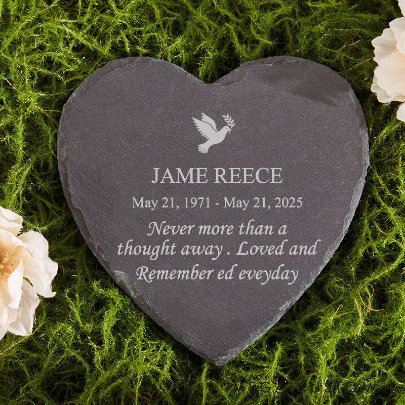 Personalized Engraved Memorial Stone Sympathy Gifts for Loss of Loved One Tribute Stone Never More than a Thought Away Loved and Remembered Everyday