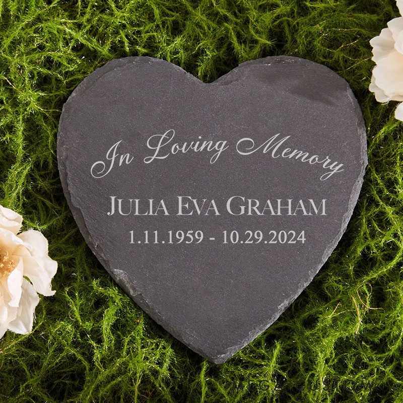 Personalized Memorial Stone in Loving Memory Gift Custom Grave Garden Plaque for Loss of Loved One Outdoor Cemetery Decor Sympathy Gift Tribute