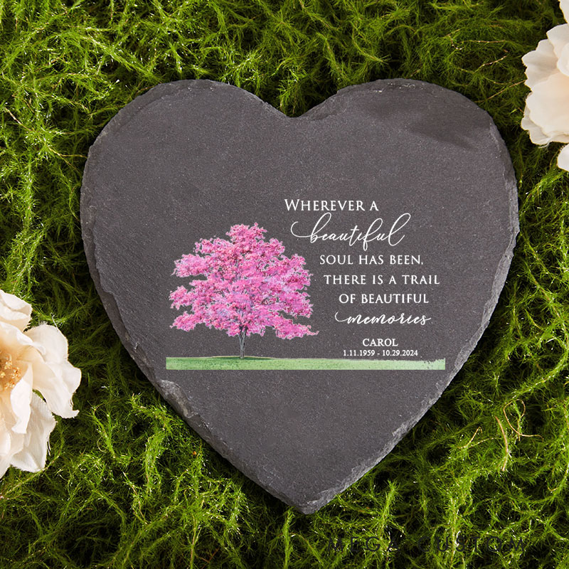 Personalized Memorial Garden Stone Customizable with Name and Dates Decorative Stepping Stones for Outdoor Garden and Walkway Gift for Loved Ones