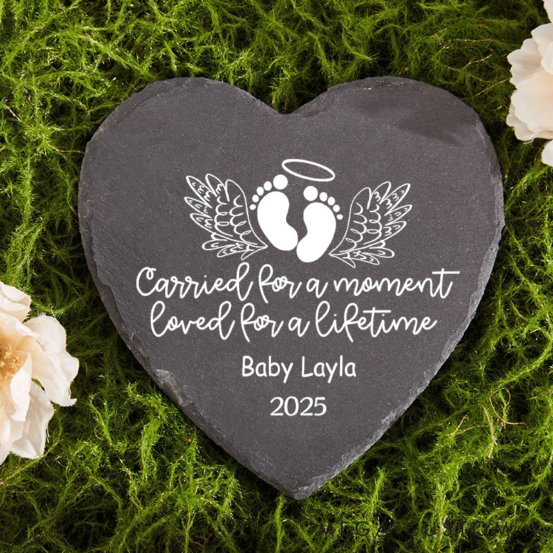Personalized Baby Loss Memorial Stone Miscarriage Memorial Gift Carried for a Moment Loved for a Lifetime Baby Remembrance Stone Infant Loss Gift 