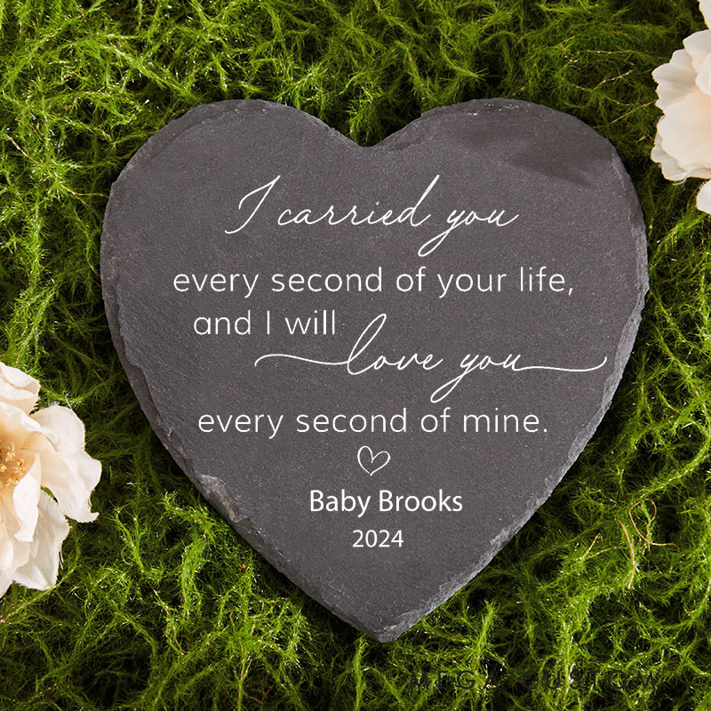 Personalized Miscarriage Stone Baby Memorial Garden Stone Carried for A Moment Sympathy Gift Rainbow Angel Keepsake