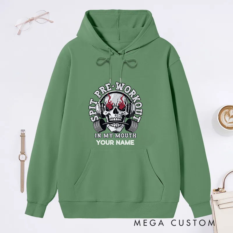 Personalized Fitness Classic Hoodies with Skull and Barbell Design for Fitness Enthusiasts Bodybuilders and Gym Lovers