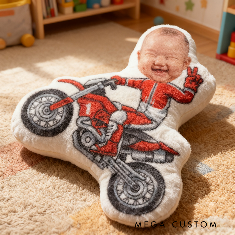 Personalized Formula Racer Pillow with Custom Face Design 3D Print Pillow 