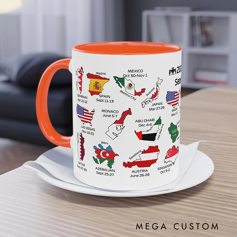Personalized Formula 2026 Season Calendar Mug Race Car Fan Gift Racing Lover Gift Xmas Gift New Near Gift