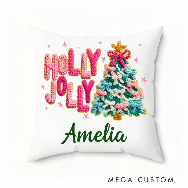 Personalized Christmas Throw Pillows Gift for Knitting Lovers