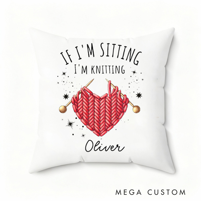 Personalized Knitting Throw Pillows Gift for Knitting Lovers