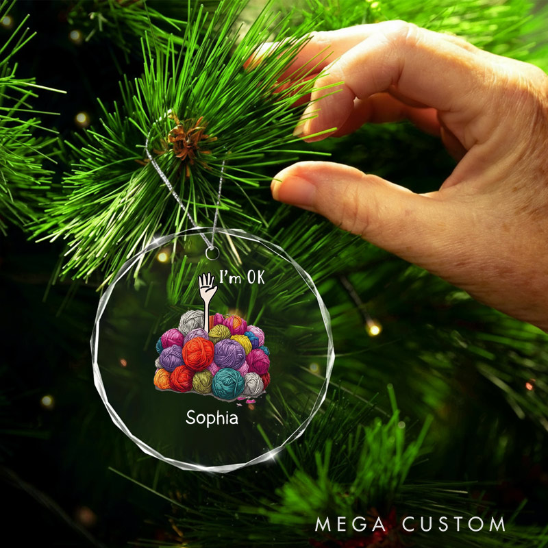 Personalized Funny Knitting Crochet Ornament Christmas Gifts for Friend Unique Crocheting Gift Gifts for Crocheters