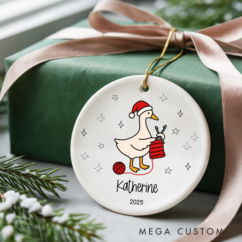 Personalized Crocheter Christmas Ornament Personalized Crochet Ornament 2025 Knitting Ornament Silly Goose Ornament Gift for Crocheter or Knitter Xmas