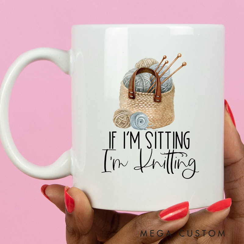 Personalized Knitting Coffee Mug Gifts for Knitting Lovers