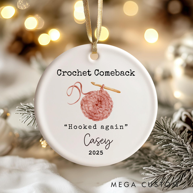 Personalized Knitting Ornament Funny Knitting Crocheting Gifts for Women Men Knitter Club Birthday Christmas Gift Crocheter Decor