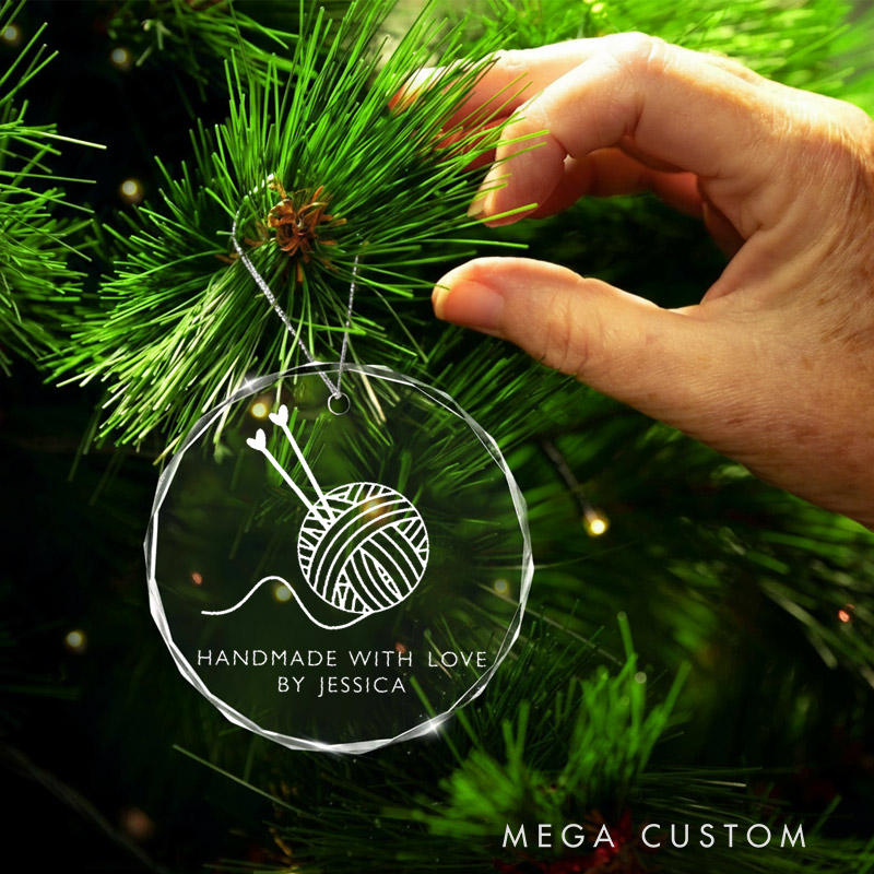 Personalized Knitting Crochet Ornament Christmas Gifts for Friend Handmade with Love
