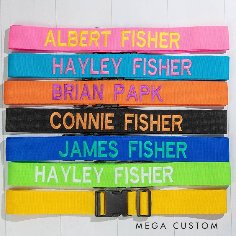 Personalized Adjustable Embroidery Name Luggage Strap for 20in - 28in Suitcase Travel Essential Birthday Gift for Travel Lover