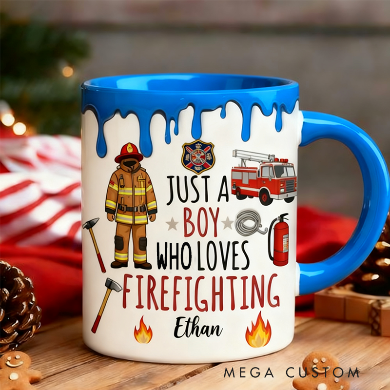 Personalized Firefighter Mugs Custom Firefighting Themed Mug for Boys