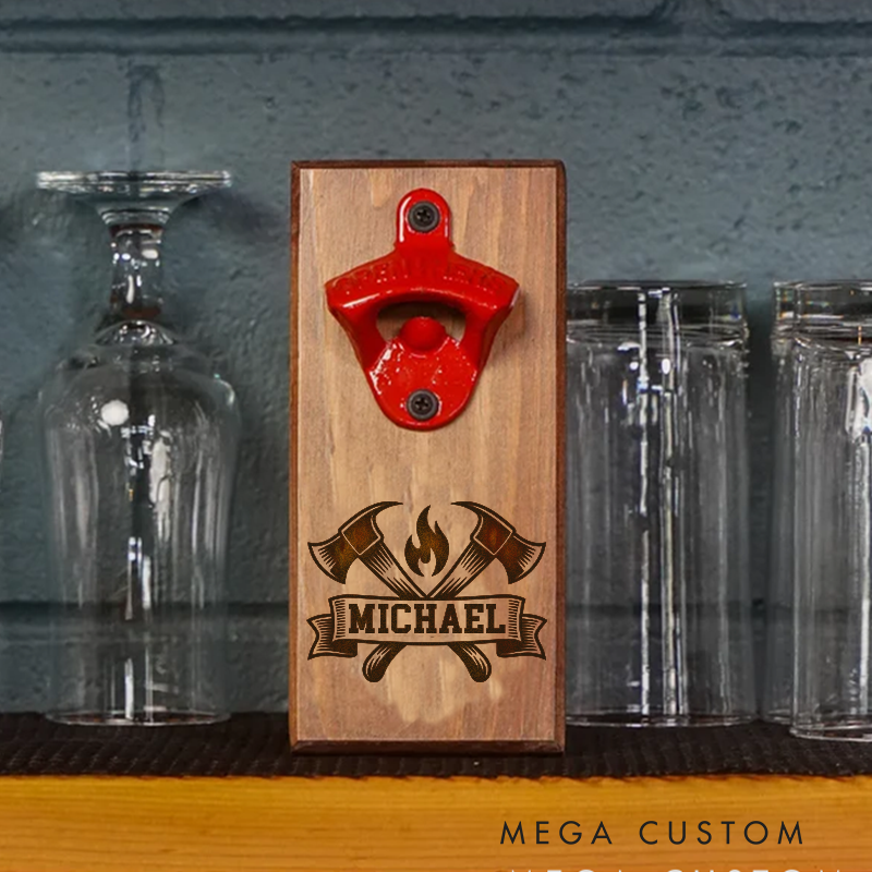 Personalized Firefighter Bottle Opener Custom Fireman Gift Fireman Gift for Dad