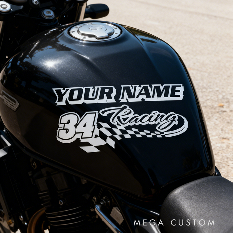 Personalized Racing Decal Sticker Custom Text Racing Car Decal Sticker Xmas Gift