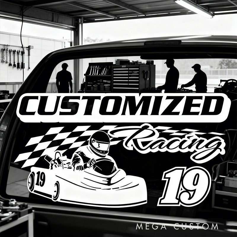 Personalized Racing Decal Sticker Custom Text Racing Car Decal Sticker Go Kart Racing Decal Xmas Gift