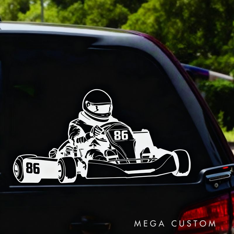 Personalized Racing Decal Sticker Custom Text Racing Car Decal Sticker Go Kart Racing Decal Xmas Gift