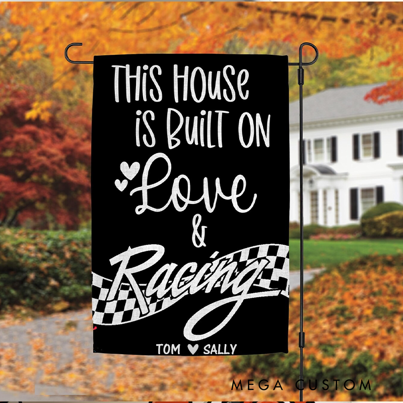 Personalized I Love You to the Moon Garden Design Flag Custom Racing Yard Flag Motorsports Porch Decoration