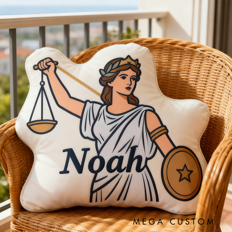 Personalized Lady Justice Name Pillow Custom Unique Lawyer Attorney Gift Pillow 
