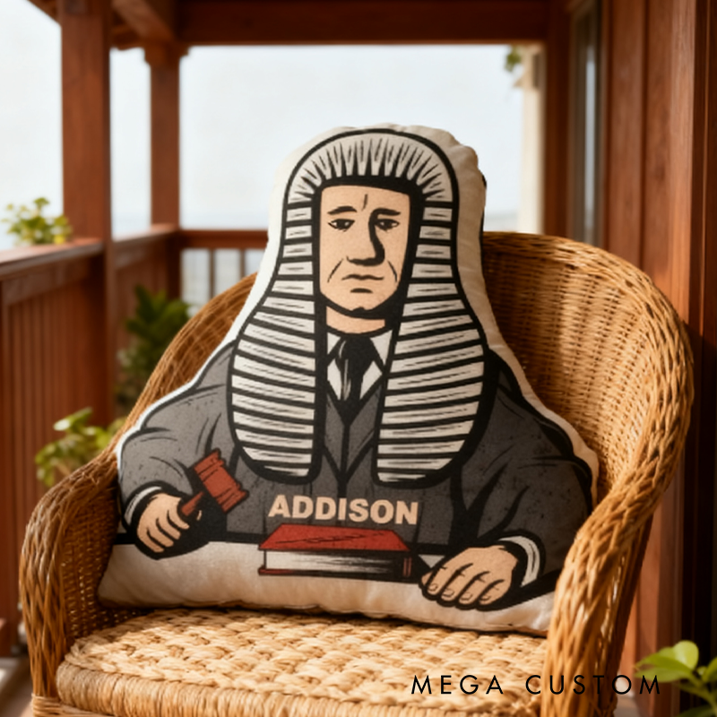 Personalized Judge Name Pillow Custom Fun Legal Gift for Lawyers Judges Pillow 