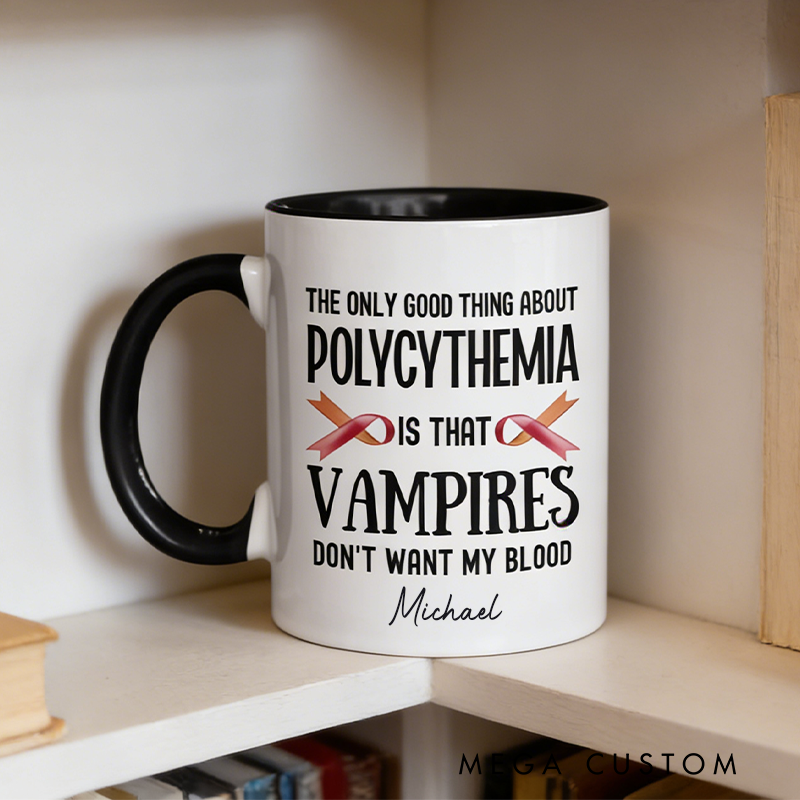 Personalized Polycythemia Vera Mug Funny Polycythemia Blood Cancer Joke Coffee Cup Polycythemia Awareness Warriors Mug