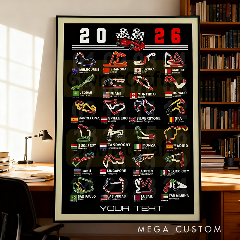  Personalized 2026 Racing Circuit Poster 