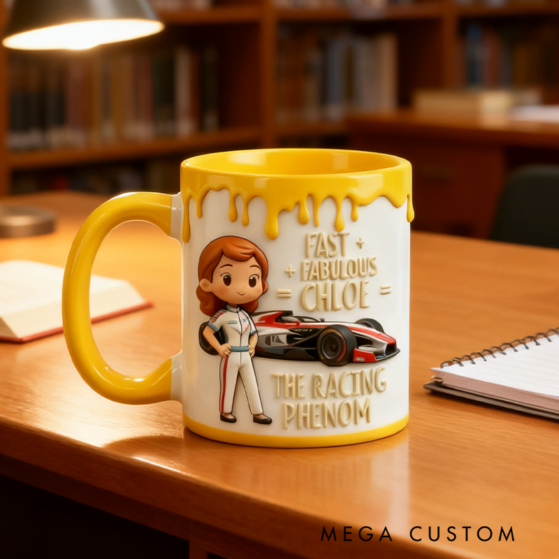  Personalized Racing Phenom Holiday Mug Custom Racing Speed Lover Mug Xmas Gift 