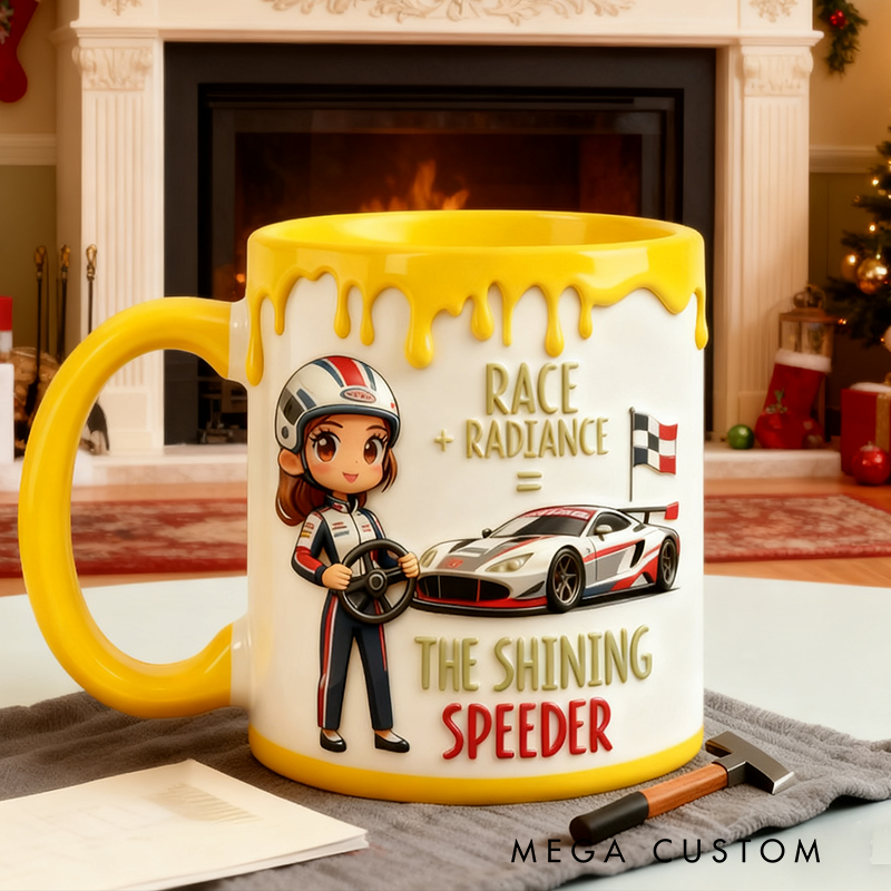 Personalized Shining Speeder Racing Mug Custom Racing Speed Lover Mug Xmas Gift 