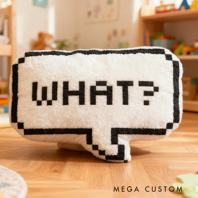 Personalized Pixel Speech Bubble Plush Pillow Custom Name Graphic 3D Print Pillow Gift for Officer