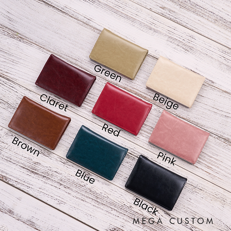 Personalized Leather Wallet For Her Birth Flower Wallet with Name Engraved Wallet For Women Leather Purse Birthday Gift For Her Gift For Mother Bridesmaid Gift Christmas Gift