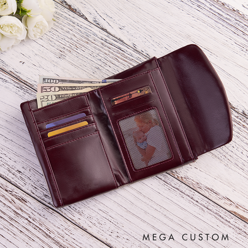 Personalized Womens Leather Wallet Custom Women's Wallet with Name Women's Purse with Engraving Birthday Gift for Mom Gift for Her