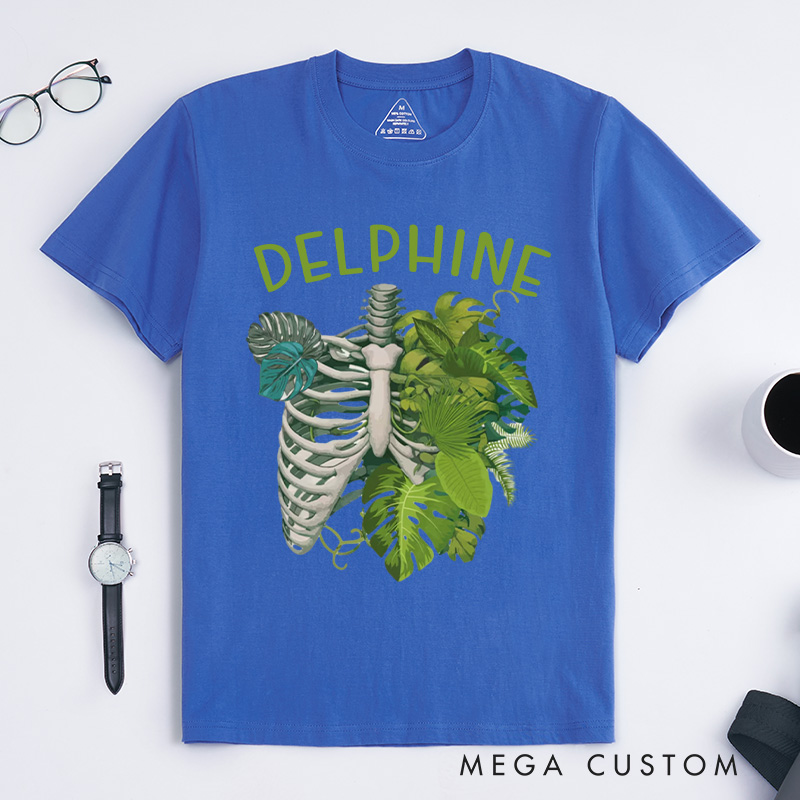 Personalized Skeleton Plant Classic T-Shirts Plant Lover Shirt Plant Lover Gift Monstera Tee Plant Graphic Shirt Garden Lover Gift