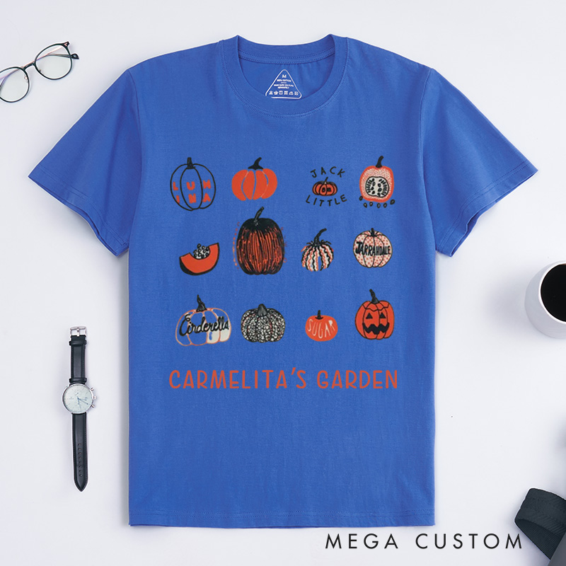 Personalized Pumpkin Classic T-Shirts Halloween Shirt Screen Print Shirt Foodie Gift Gardening Lover Gift Plant Lover Gift Halloween Gift