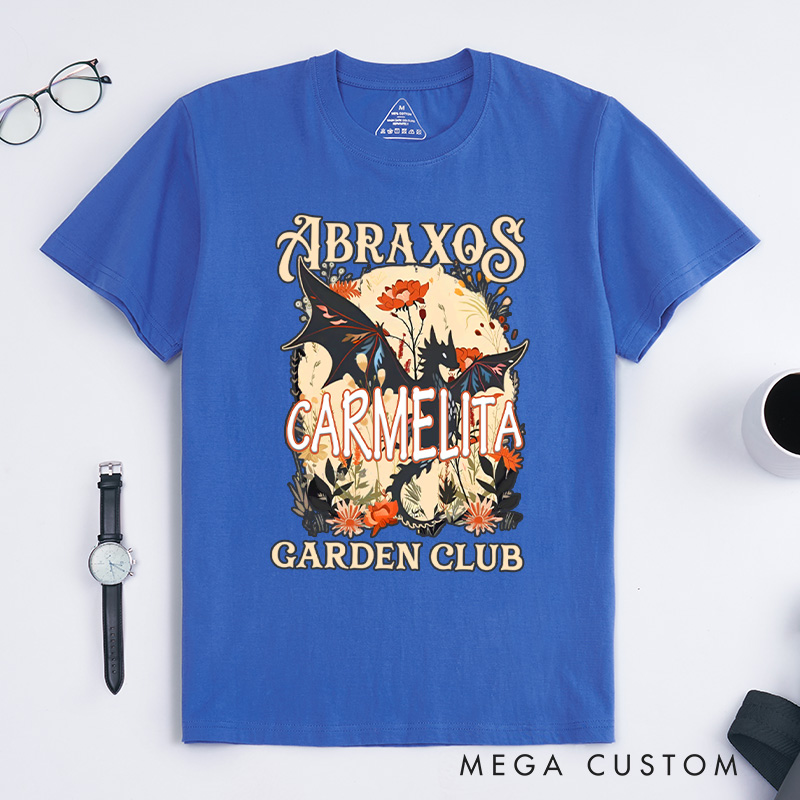 Personalized Garden Club Classic T-Shirts Fantasy Book Lover Shirt Bookish Gift Flower Shirt Dragon Shirt Reading Gift Gardening Gift