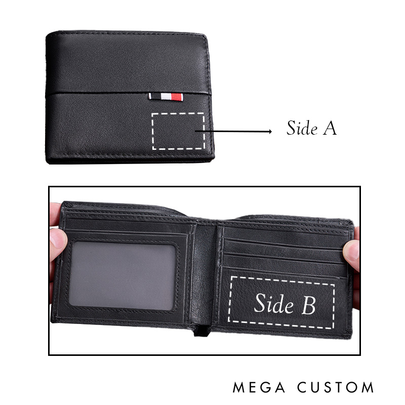 Personalized Men's Genuine Leather Wallet Custom Wallet for Men Birthday Anniversary Gift for Him Husband Boyfriend Gift Wallet