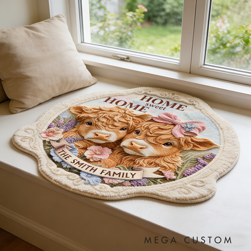 Personalized Home Sweet Home Doormat Custom Mat with Name for Family Couple Gift Housewarming Gift