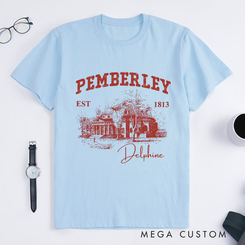 Personalized Pemberley Light Academia Classic T-Shirts Literature Literary Book Shirt Librarian Tee Book Lover Shirt Bookish Reading Bibliophile Gift