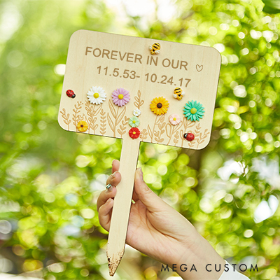 Personalized Wood Garden Stake Garden Marker Remembrance Gift Custom Name Sign Bereavement Gift for Loss of A Loved One