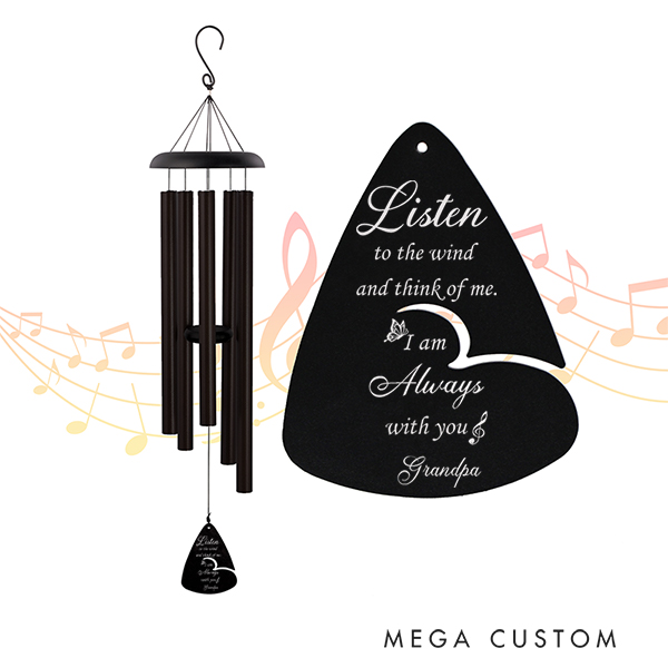 Personalized Memorial Wind Chimes for Loss of Loved One, Sympathy Windchimes Condolence Bereavement Gifts in Memory of Loved One