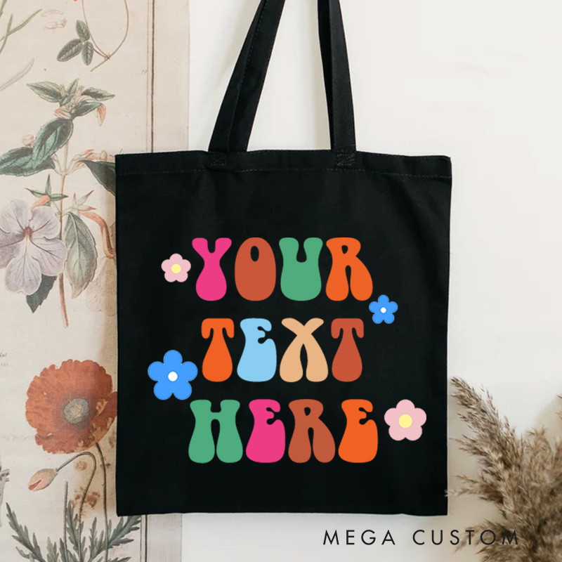 Personalized Cute Floral Tote with Name Shoulder Tote Floral Tote Bag Gift For Her