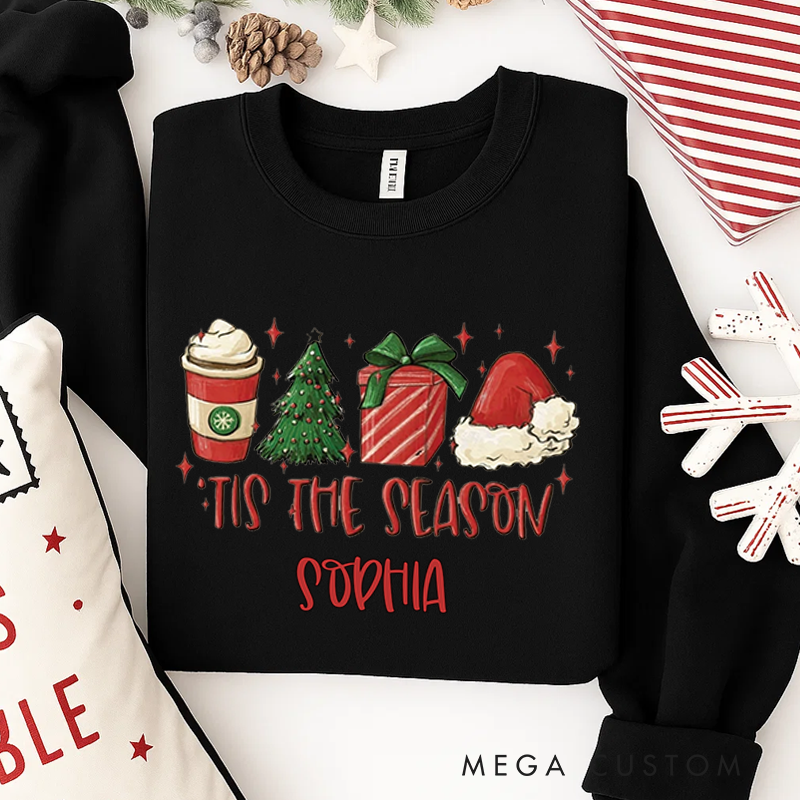 Personalized Classic Sweatshirts Christmas Tis the Season Sweatshirt